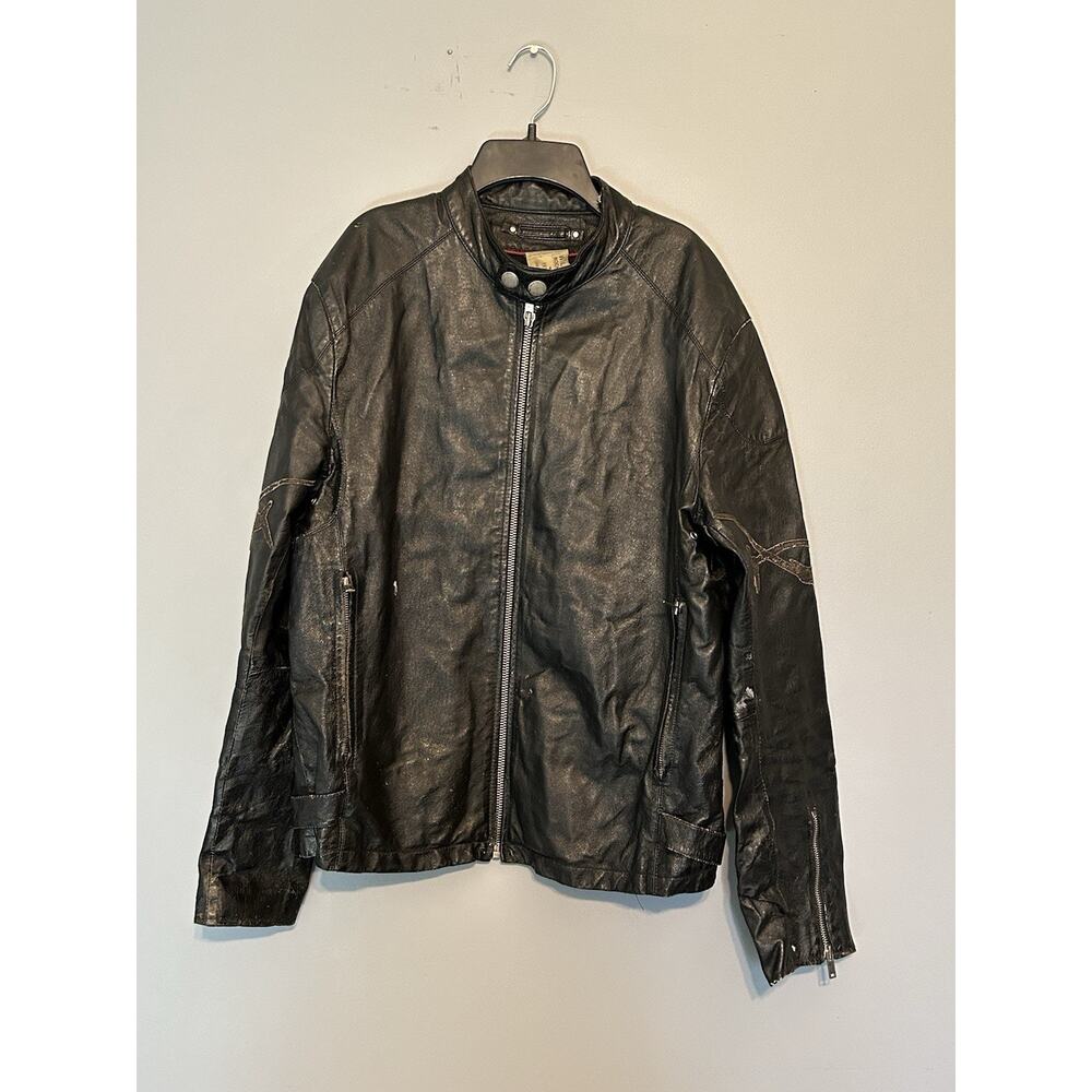 Wilson Leather Rock and Roll Leather Jacket Mens Medium Vintage Distressed Biker